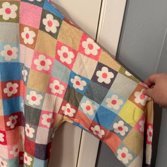 Colorful Floral Patchwork Sweater with rhinestones brand Davi and Dani NWT - Picture 13 of 16